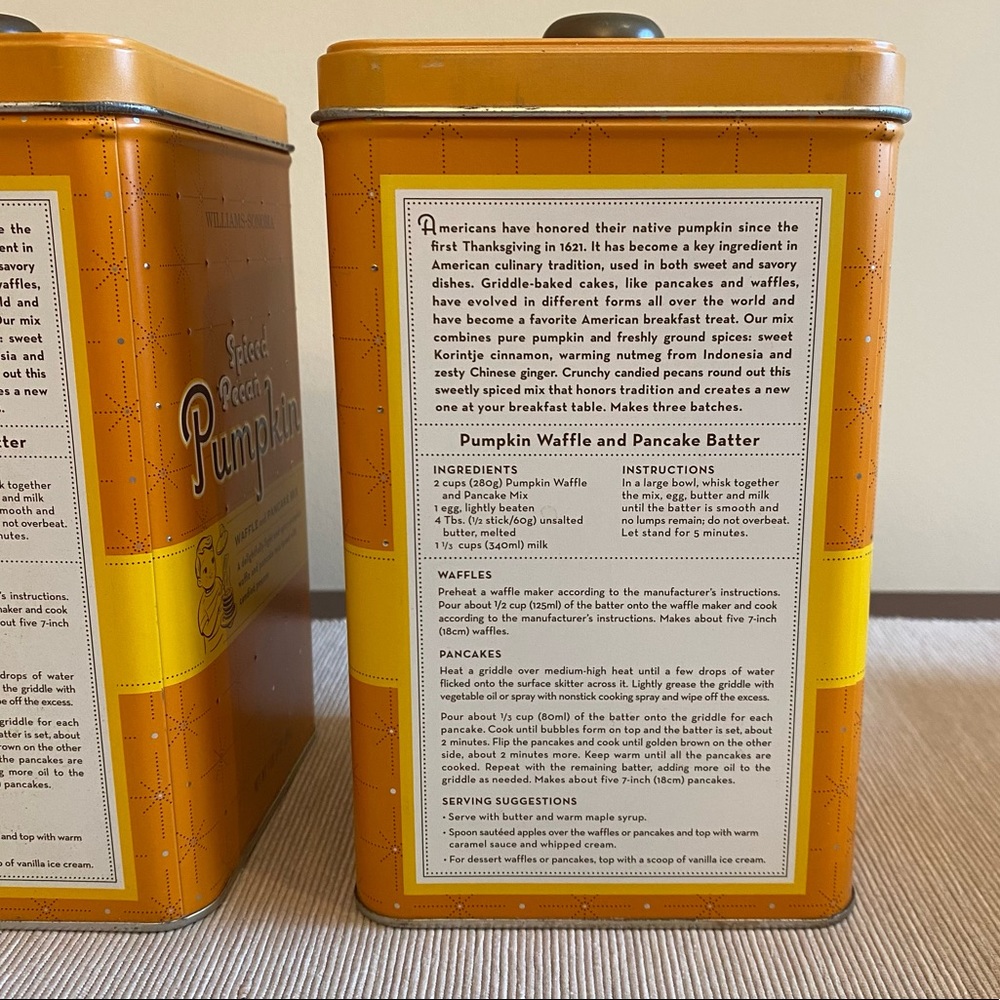 Williams Sonoma Spiced Pecan Pumpkin Waffle & Pancake Tins Set of 3 - Picture 10 of 16